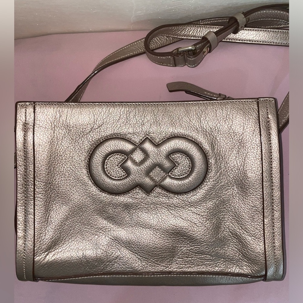 COLE HAAN BRONZE CROSSBODY TOTE BAG